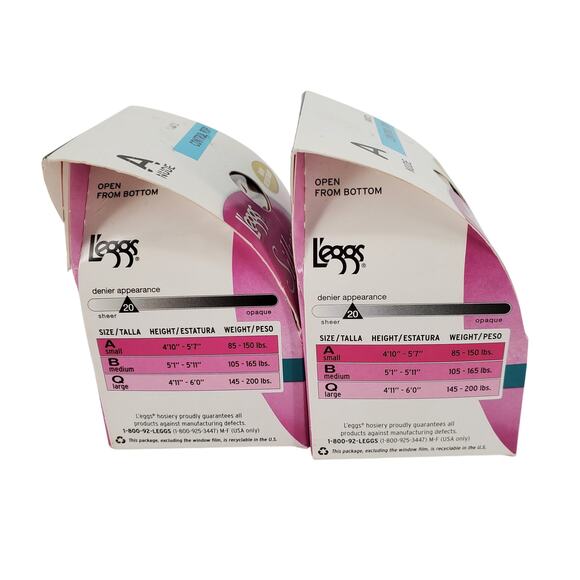 L'eggs Silken Mist Sheer Leg Run Resistant Control Top Nude Size A Lot of 2 New - Picture 4 of 4